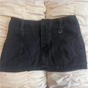 XS Black Denim Mini Skirt
